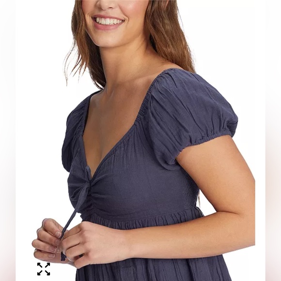 Roxy Juniors Cotton Clearwater Cove A-Line Mini Dress Blue Size Medium Cotton - Picture 2 of 16